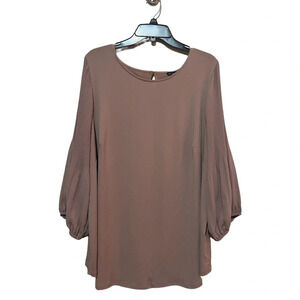 Adrianna Papell Pleated Woven Sleeve Knit Top Bark Women’s 2X New Blouse Rose